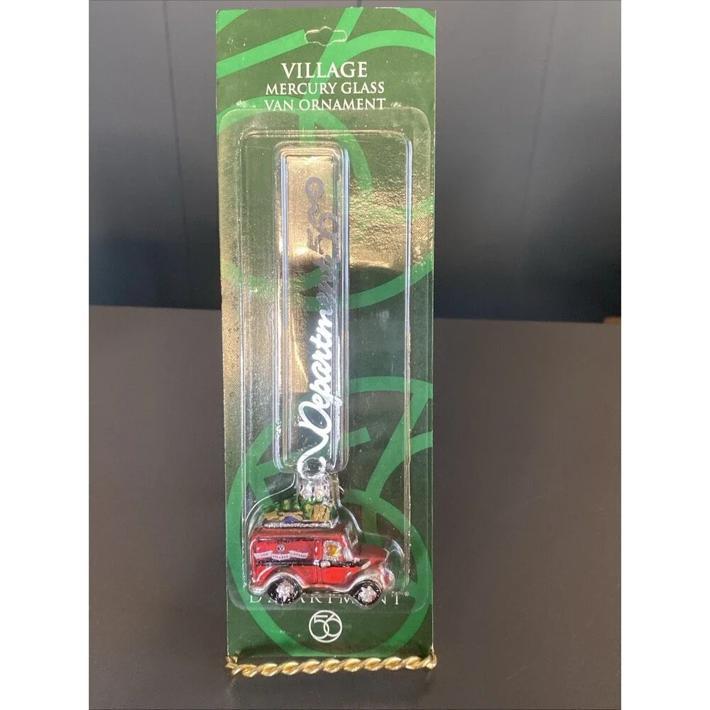 Vintage Dept 56 Mercury Glass Van Ornament 2001 The Village Express 6